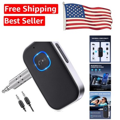 3.5mm AUX Bluetooth Car Adapter - 16H Playtime, Dual Device Connection, CVC8.0