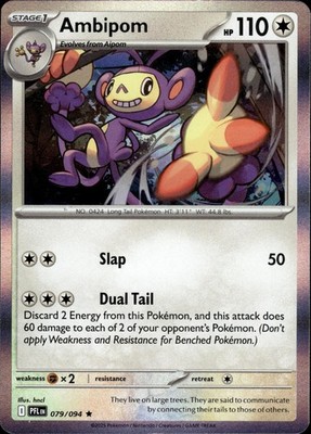 Ambipom 079/094 Rare Phantasmal Flames Pokemon Holo Near Mint
