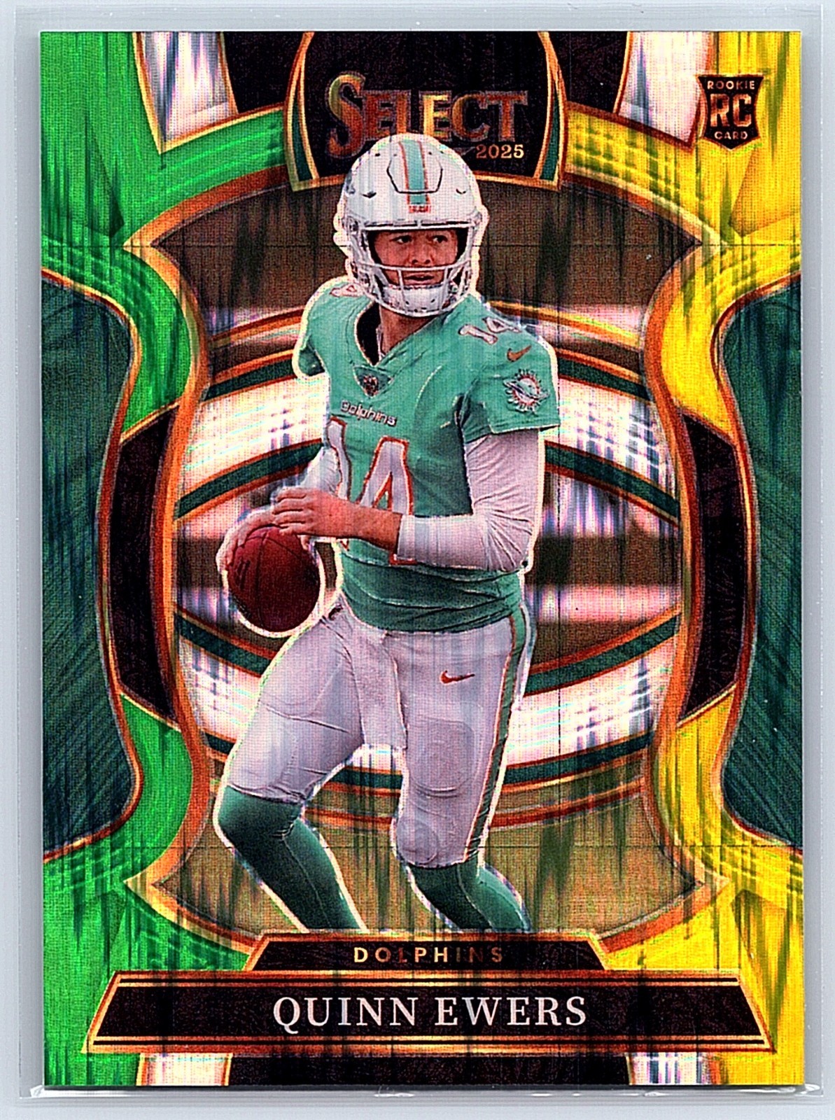 2025 Panini Select Concourse #82 Quinn Ewers Green/Yellow Shock Rookie