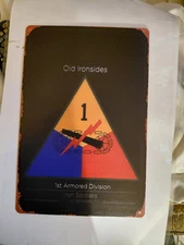 1st ARMORED DIVISON ANTIQUED METAL WALL PLAQUE 'OLD IRONSIDES'