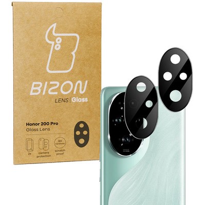 2x Kameraglas für Honor 200 Pro Bizon Objectivschutzglas Kameraschutz Handyglas
