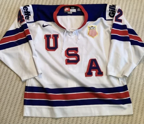 Game Worn Used Hockey Jersey 2013-14 USNTDP USA Joe Masonius UConn - Penguins