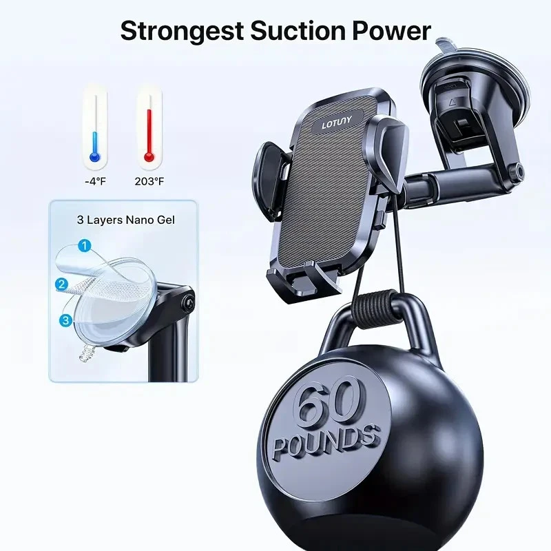 Universal Car Dashboard/Windshield Phone Mount Holder For iPhone Samsung Google - Image 2 of 4