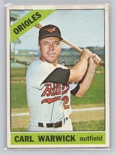 1966 Topps Carl Warwick #247 Baltimore Orioles OF Outfield Vintage Baseball