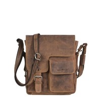 UmhäNgetasche Leder Herren Damen Braun Vintage Schultertasche Greenburry