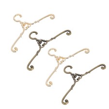 4PCS Vintage Style Mini Doll Clothes Hanger Decorative Mini Doll Hanger