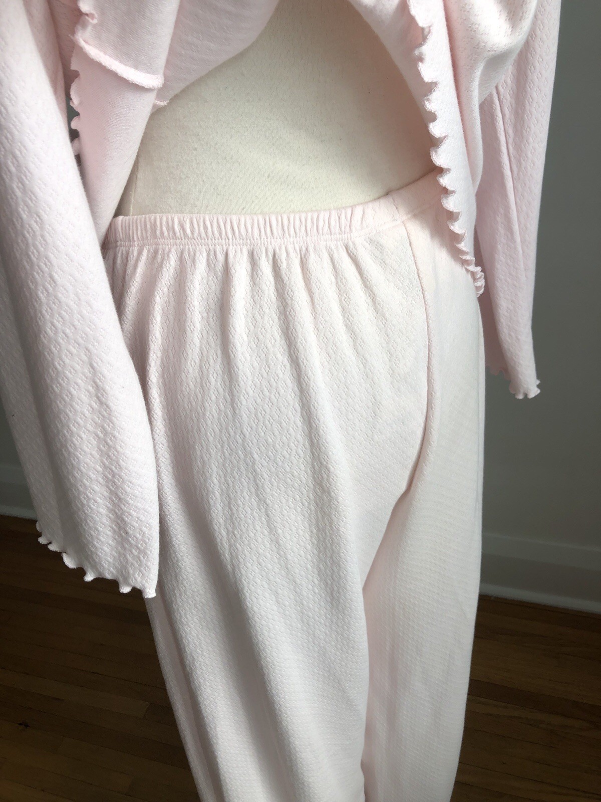 GORGEOUS NWT EARTH ANGELS Pink Cotton White Lace 2pc Pajama Set SZ M