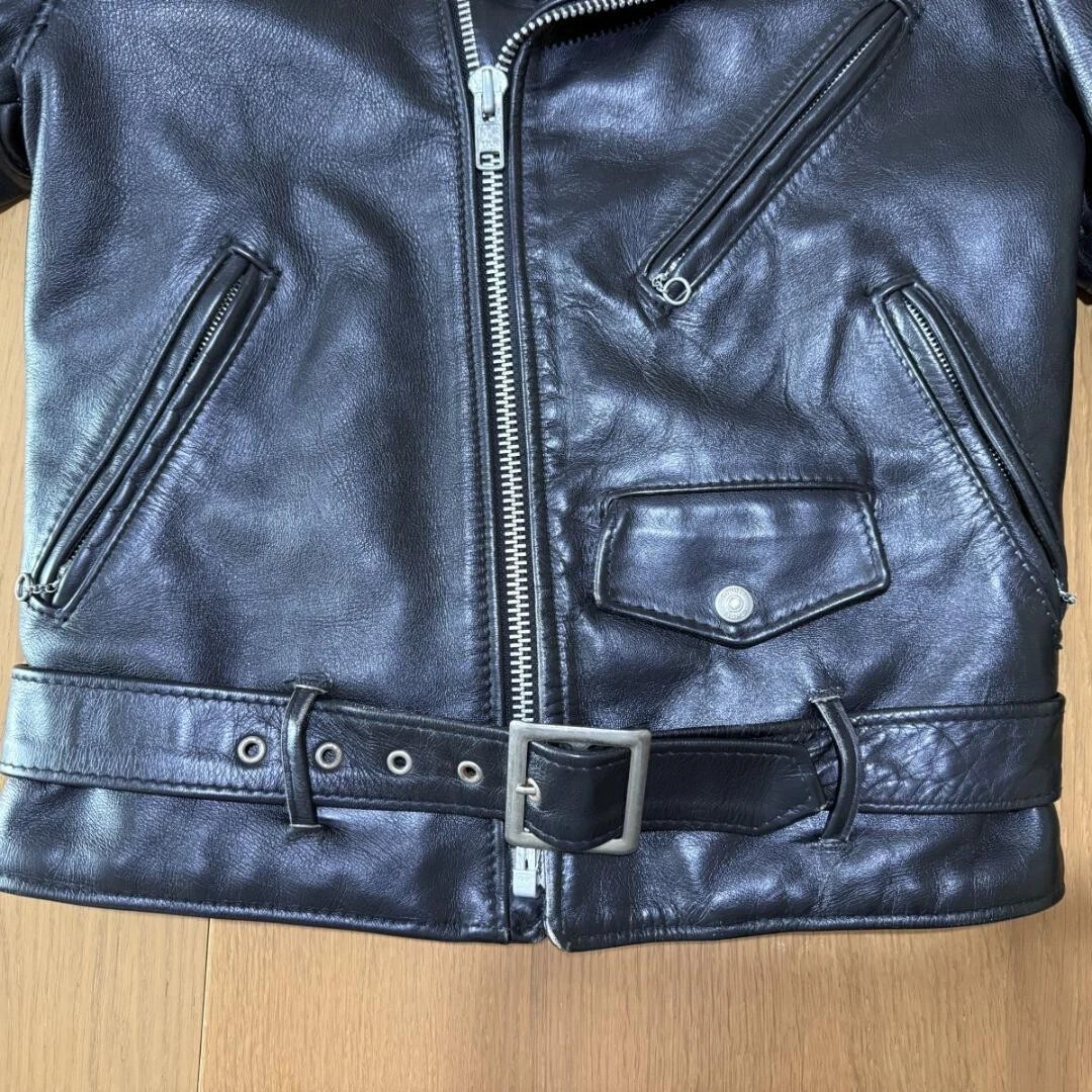 Chaqueta de cuero negra Schott Perfecto 618 Double Riders talla 34
