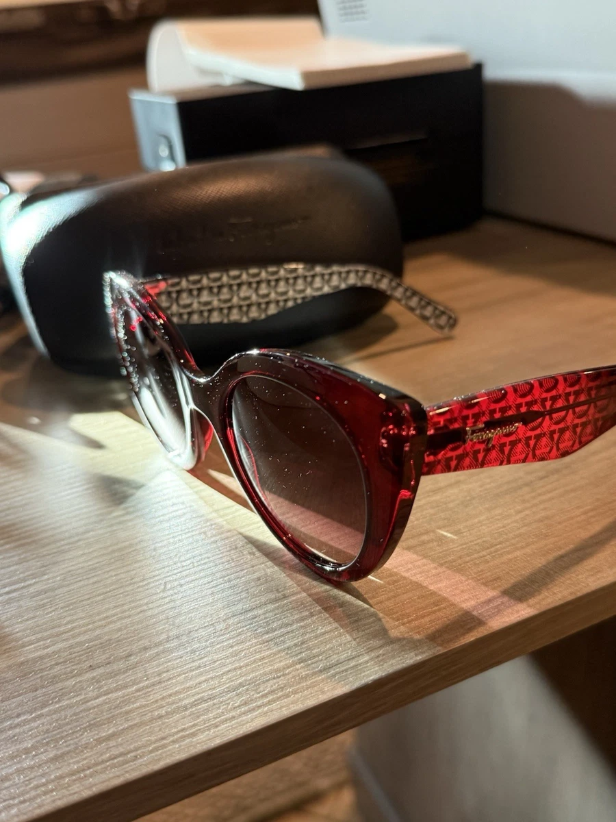 Salvatore Ferragamo Women's Red Cat Eye Sunglasses for sale | eBay