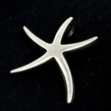 Vintage 925 Sterling Silver Seastar Slide Pendant Marked ATI Thailand, 10.2g