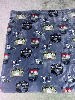 Berkshire Blanket & Home Co. Peanuts Snoopy Ski Gray Polyester Throw