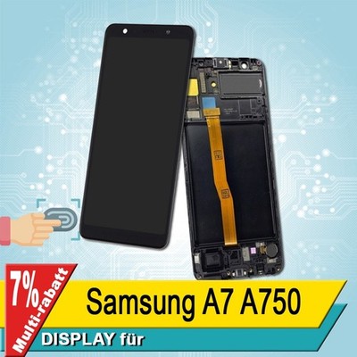 Display für Samsung A7 A750 Bildschirm Prämie HD Rahmen Schwarz