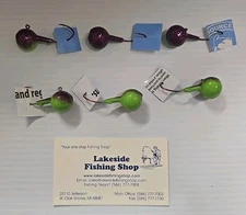 6 UV COATED 1OZ ROUND BALL JIGS PIMP DADDY KILLER DETROIT RIVER WALLEYE COLOR 