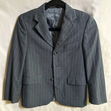 Nordstrom kids Size 10 Gray Pinstripe Tuxedo Blazer 3-Button Notch Lapel Pockets