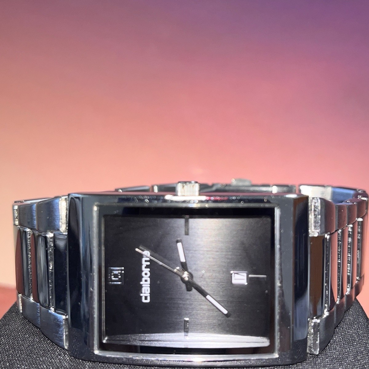 Claiborne CLM 1040 Silver Tone Quartz Analog Men's Watch for