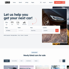    Automotive Listings Website Design for Sale with Free VPS Web Hosting