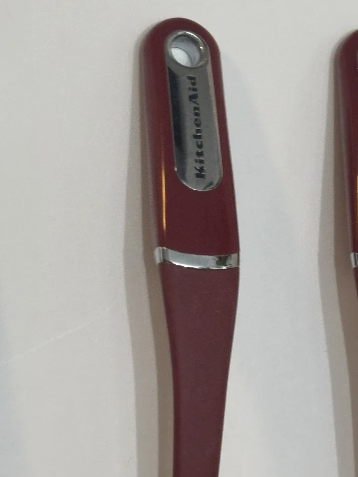 KitchenAid Silicone Cooking Utensils Slotted Spoon Turner Tongs 4 Piece Set Red! - Image 4 of 4