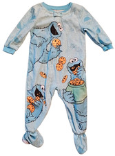 Unisex Kids Cookie Monster Sleeper Sesame Street Size 18 Months with Feet
