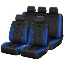 Gel Seat Covers,Cooling Car Seat Covers,Leather Seat Full Set Black Blue