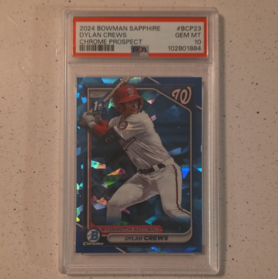 #ad #ad 2024 Bowman Sapphire Chrome Prospect Rookie Dylan Crews #BCP 23 Nationals PSA 10 $60.00