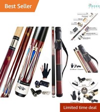 Pool Cue Stick Hardwood Maple 58in 18-21oz with Hard Case Accessories