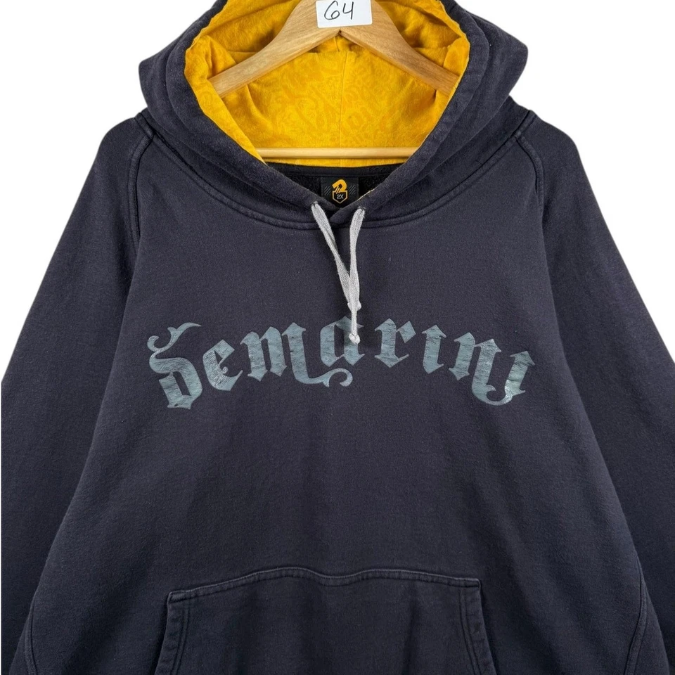 Sudadera con Capucha DeMarini De Colección Texto Gótico Negra Para Hombre XXL Foto 2 de 4