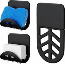 Silicone Sponge Holder with Adhesive Mount, Bathroom Kitchen Sink Caddy with D