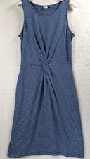 Gap Fit Active Fitted Tank Dress Women Small Blue With White Lines