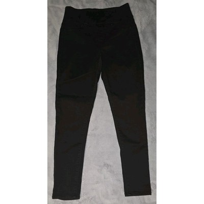 Seven7 Womens Black Pull On Skinny Jeans Wide Waistband Slim Fit Pants