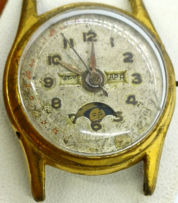 RARE VINTAGE TELL MOONPHASE TRIPLE CALENDAR WATCH VALJOUX 89 FOR