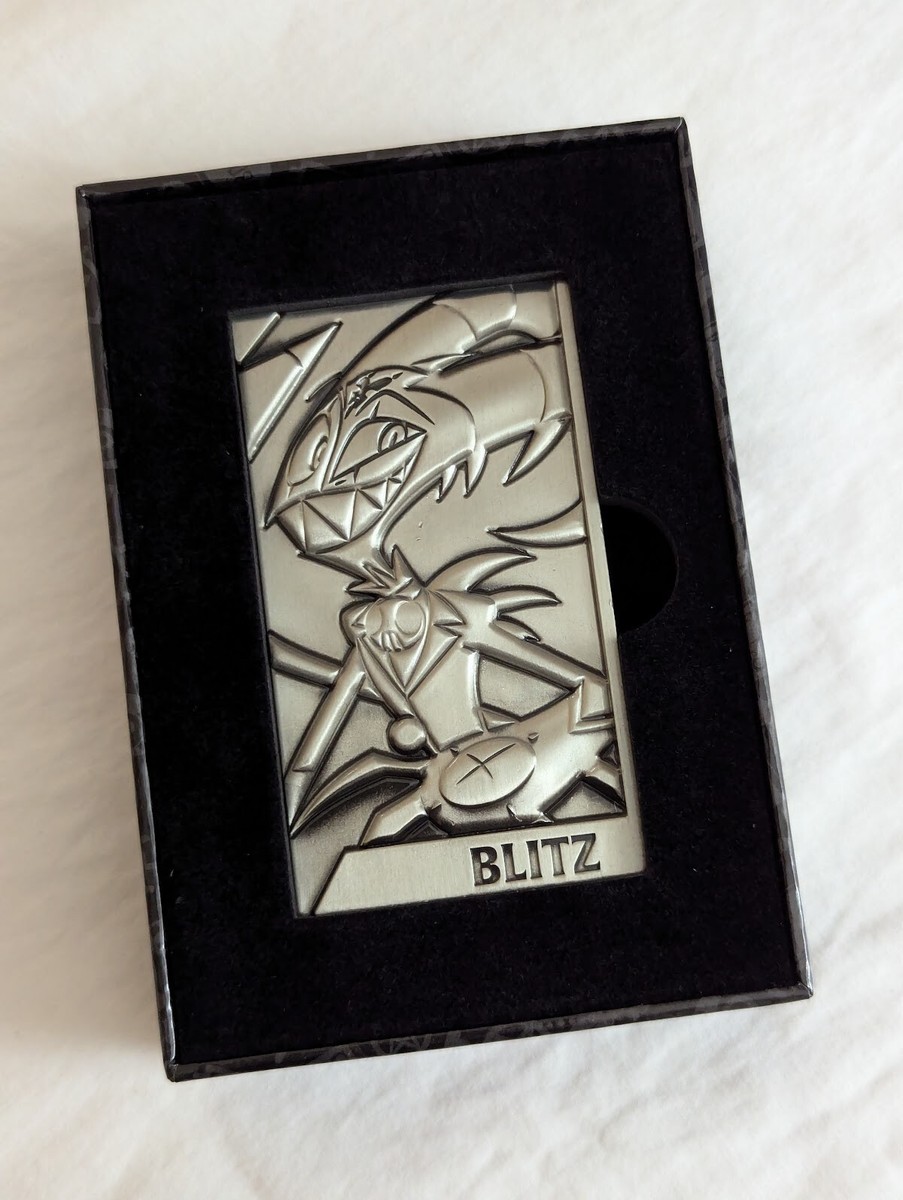 Official Helluva Boss Blitz Silver Metal Card Ingot Figure Hazbin