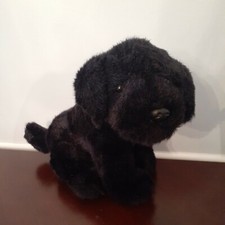A A Plush Black Lab Dog Puppy Lucas Stuffed Animal with tags 13" EUC