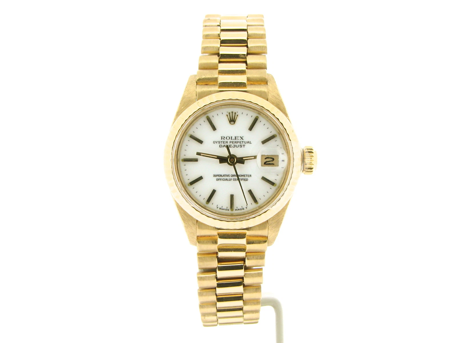 Rolex — Ladies Rolex Solid 18K Yellow Gold Datejust President Watch 6917 w/ White Dial