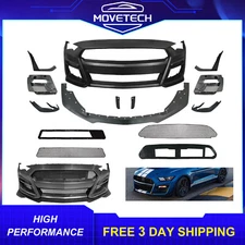 Front Bumper Cover GT500 Style Conversion Replacement For 2018-2023 Ford Mustang