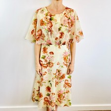 En-Ka Fashions Size 16 Multicolor Vintage 1960s & 70s Floral Midi Dress