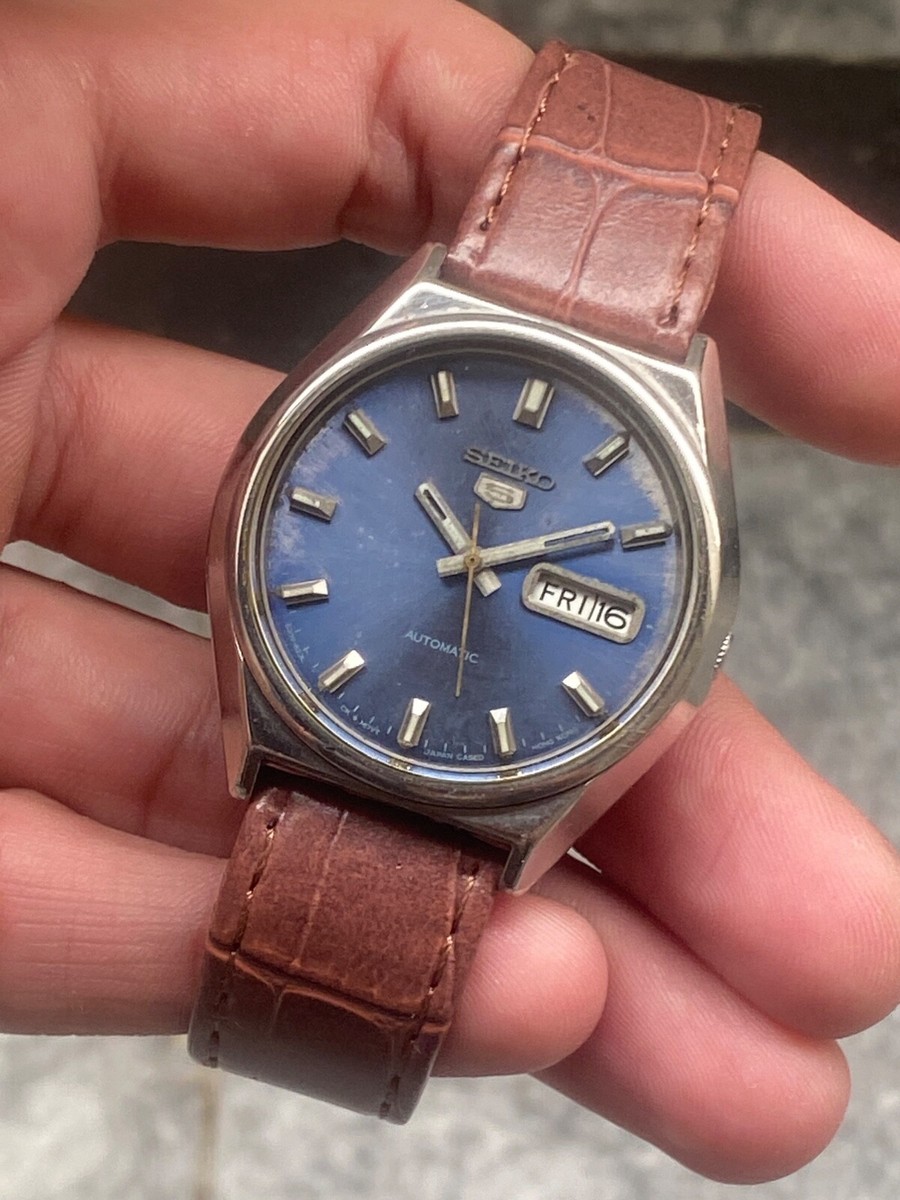 Seiko 5 Automatic Blue Dial Vintage Japan Men's Wrist Watch | eBay