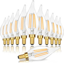 12pc Dimmable E12 Candelabra LED Light Bulbs 40W Equivalent,2700K Soft Warm Whit