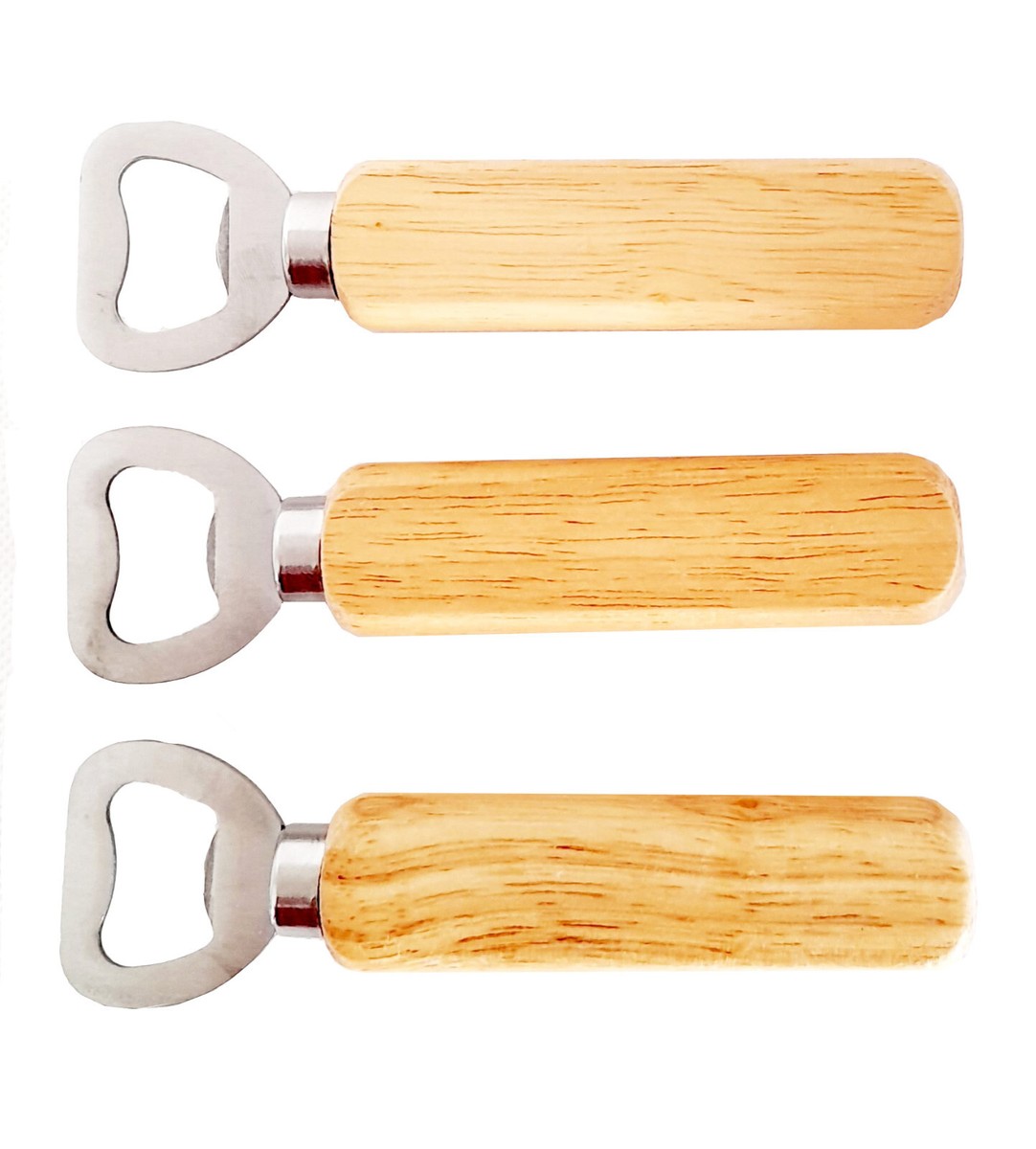 3 Stück Flaschenöffner Holz 14 cm