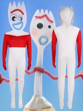 Cosplay Toy Story Buzz Lightyear Forky Mask Jumpsuits Adult Kids Bodysuits Hood