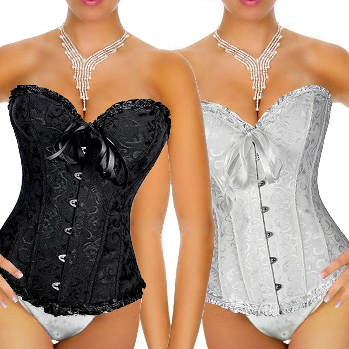 Corset Women Bridal Basque Gothic Sexy Lingerie Lace Up Bustier Top Plus  Size TB