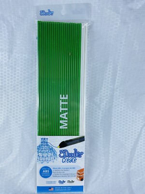 3Doodler Create Filament Refill Pack Matte ABS Strands - 25ct (21 GREEN 3 WHITE)