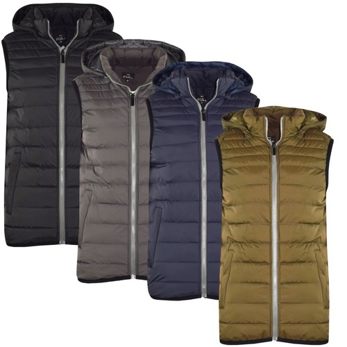 Mens Hood Hooded Gilet Lined Bodywarmer 