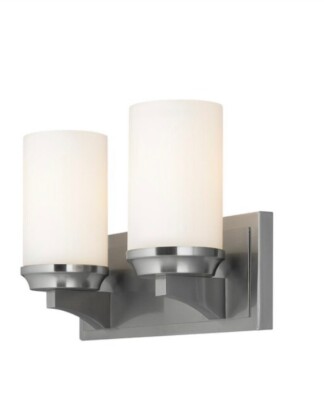 Feiss WB1723BS Amalia 2 Light Brushed Steel Wall Sconce