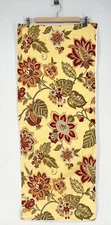 Tapestry Rod Valance Yellow Red Orange Floral French Country 43" x 17" Set of 2