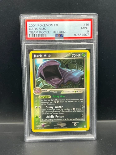 Pokemon PSA 9 MINT Dark Muk 16/109 Team Rocket Returns Non-Holo 2004 S#4907