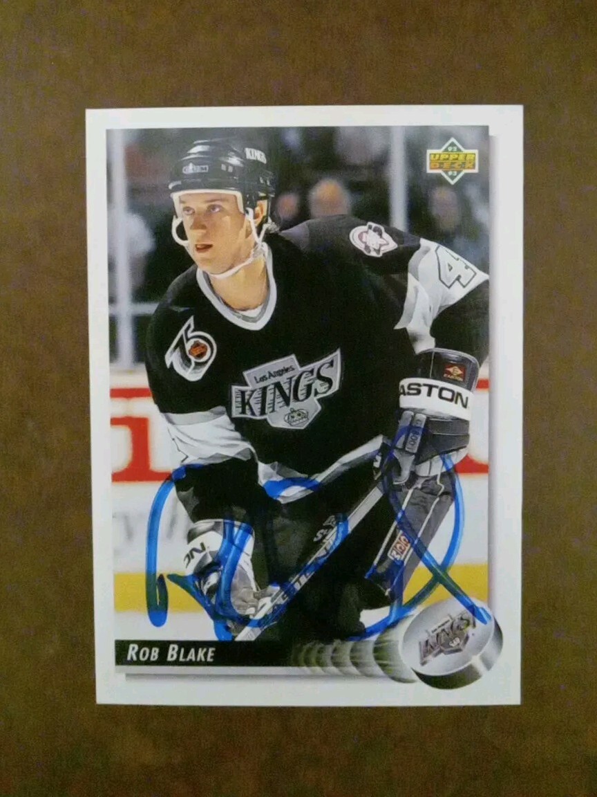 Rob Blake Card 1992-93 Upper Deck #140 Autographed Signed Card Auto LA Kings