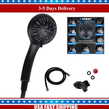 High Pressure Shower Head With Handheld 9 Functions Shower Head Set Black