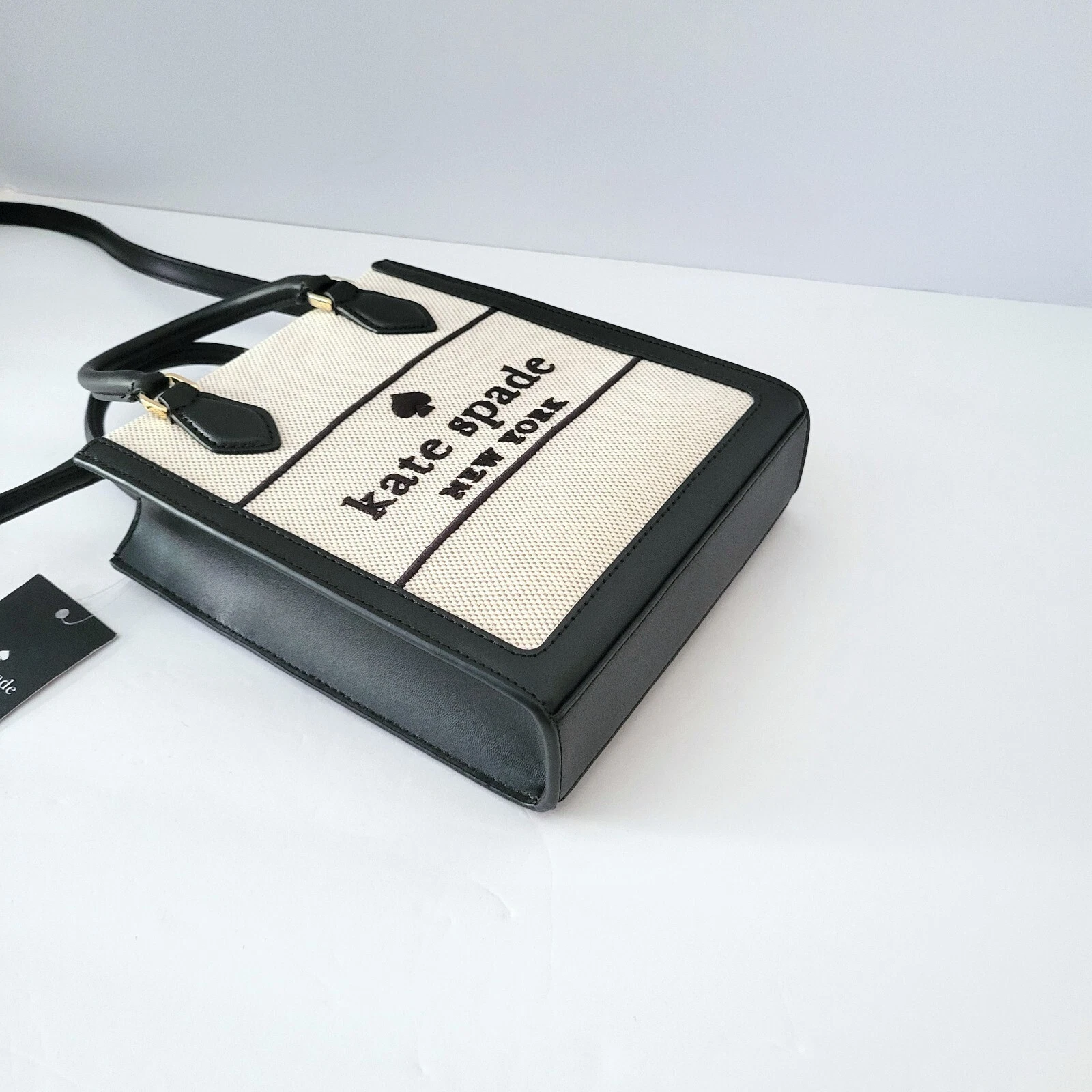 Borsa a tracolla Kate Spade KK235 Ellie tela mini tote borsa a mano nera multi