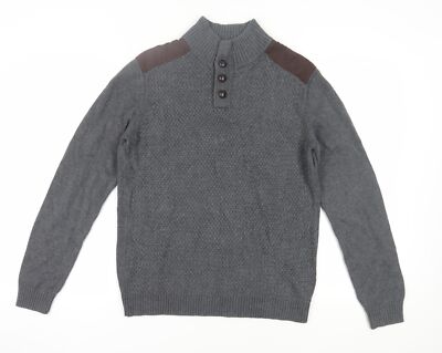 RW&CO Herren Henley Pullover grau Large - Freizeit bequem