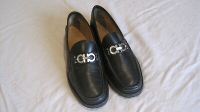 Mens Salvatore FERRAGAMO DIEGO Black Leather Horsebit Loafer 